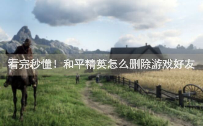 看完秒懂！和平精英怎么删除游戏好友